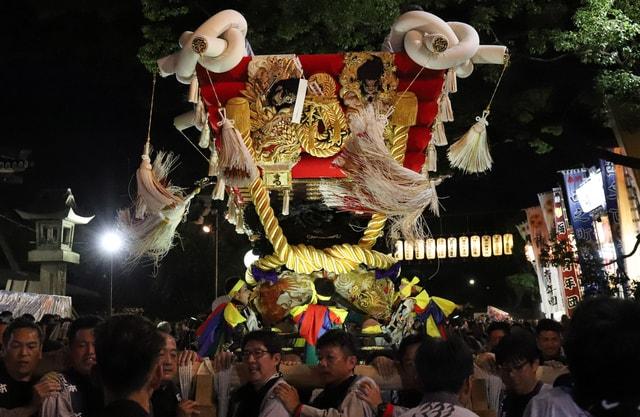 百舌鳥八幡宮秋祭り（月見祭）　ふとん太鼓奉納行事