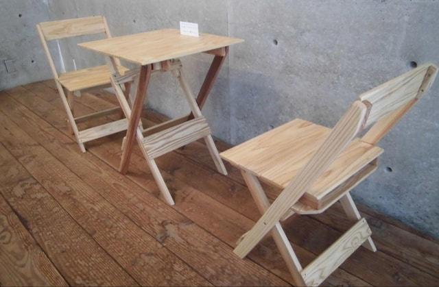 奥田泰三　折りたたみイス・テーブル作り体験木工
