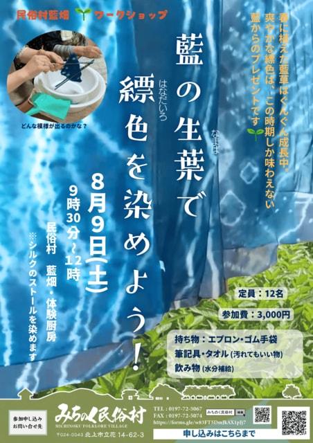 藍の生葉で縹色を染めよう！